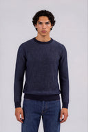 Everett Two-Tone Crew Neck Knit Sweater
