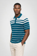 Marc Stripe Knit Polo - Pure & Simple Canada