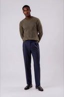 Everett Two-Tone Crew Neck Knit Sweater