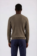 Everett Two-Tone Crew Neck Knit Sweater