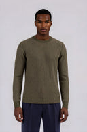 Everett Two-Tone Crew Neck Knit Sweater