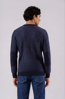 Everett Two-Tone Crew Neck Knit Sweater