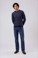Everett Two-Tone Crew Neck Knit Sweater