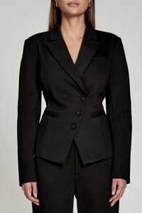 Chona Blazer - Tailored Hourglass Cut Out Blazer in Black