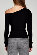Baby Rib Off-Shoulder Long Sleeve