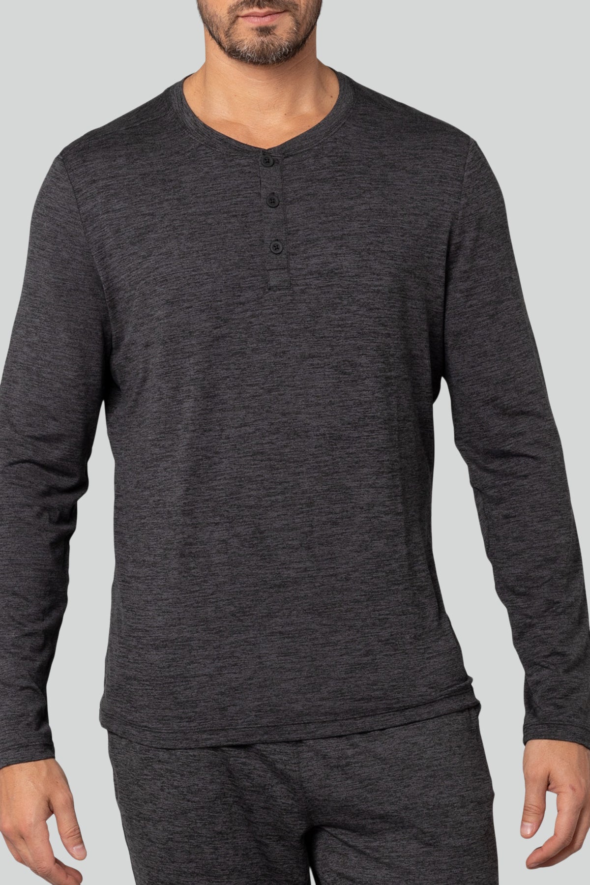 Heather Grey Long Sleeve Henley