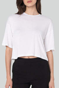 Pure & Simple Cropped T-Shirt Black Grey Gray White